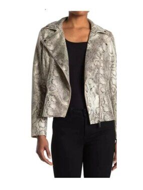 Philosophy Snake Skin Print Moto Jacket